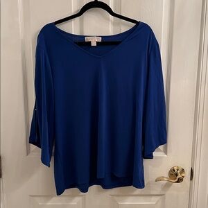 Elegant Deep Blue V-Neck Top